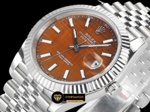 Rolex Datejust Turuncu Kadran 41mm Jubile 3235 Super Clone ETA