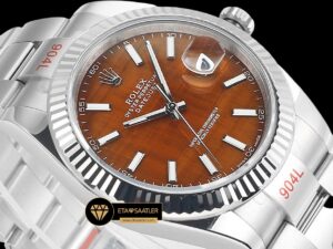 Rolex Datejust 3235 Turuncu Kadran 41mm Oyster Super Clone ETA