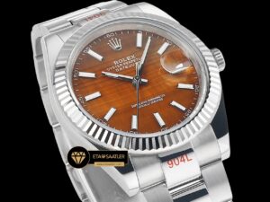 Rolex Datejust 3235 Turuncu Kadran 41mm Oyster Super Clone ETA