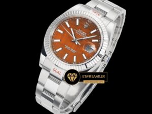 Rolex Datejust 3235 Turuncu Kadran 41mm Oyster Super Clone ETA