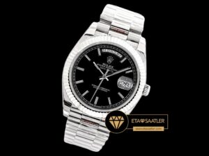 Rolex Day Date Çubuk İşaretli Siyah Kadran 40mm Super Clone ETA