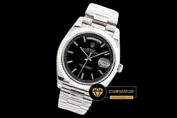 Rdd0266e rolex day date Çubuk İşaretli siyah kadran 40mm super clone eta (2) 01