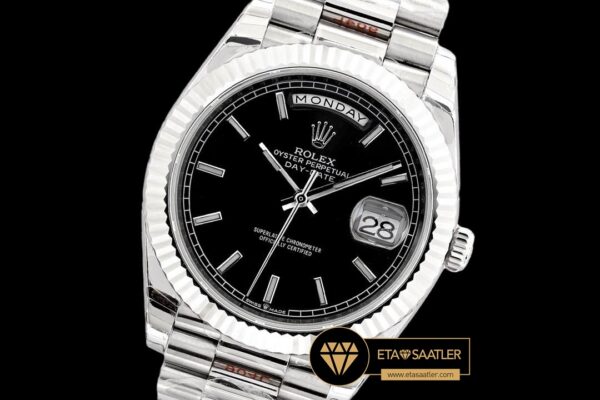 Rdd0266e rolex day date Çubuk İşaretli siyah kadran 40mm super clone eta (7) 06