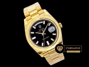 Rolex Day Date Taşlı Siyah Kadran Super Clone ETA