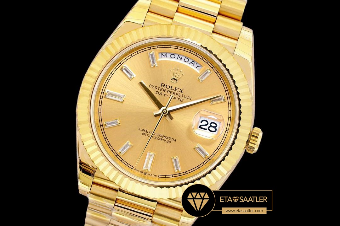 Rolex Day Date Taşlı Gold Kadran Super Clone ETA