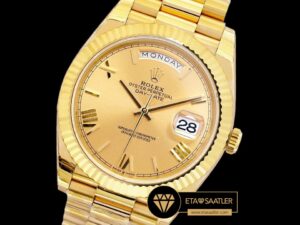 Rolex Day Date Roma Rakamlı Gold Kadran Super Clone ETA