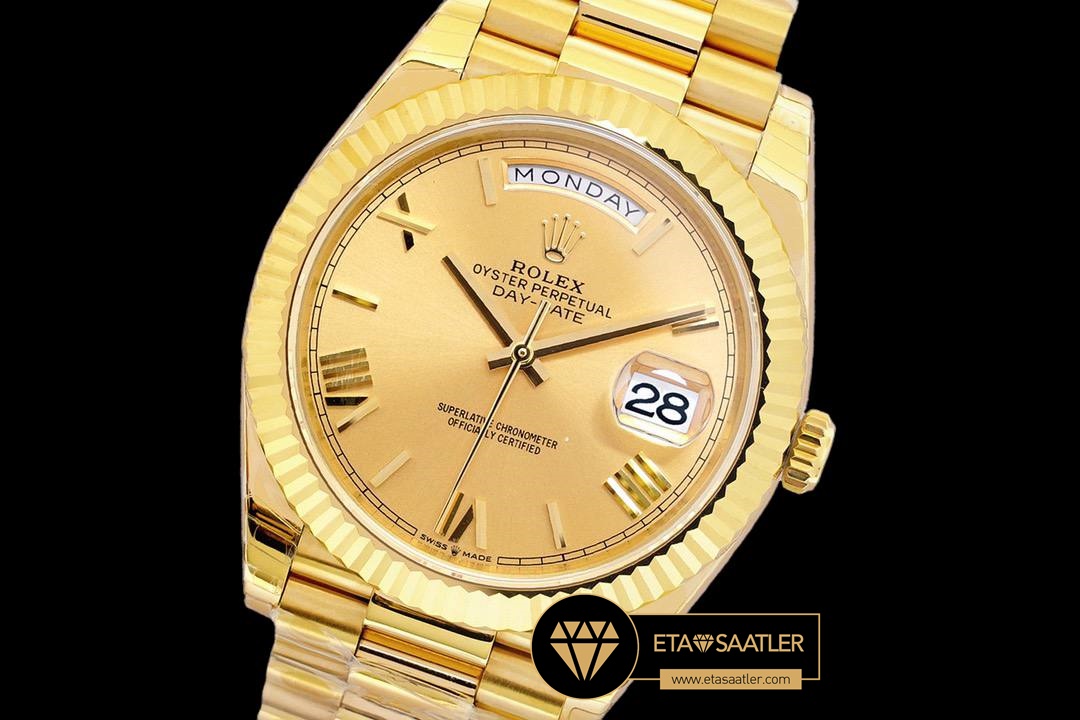 Rolex Day Date Roma Rakamlı Gold Kadran Super Clone ETA