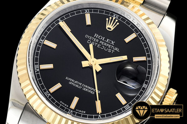 Rdj0308a datejust 36mm flt ygss blkstk jub arf asia sh3135 rdj0308a 3