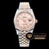 Rolex Datejust 126231 Rose-Çelik Pembe Roma Rakamlı Taşlı Kadran 904L 1:1 Clone ETA