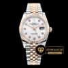 Rolex Datejust 126231 Rose-Çelik Beyaz Taşlı Kadran 904L 1:1 Clone ETA