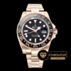 Rolex GMT-Master II 126715CHNR Pembe Altın Kasa Siyah Kadran 1:1 Clone ETA