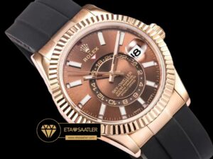 Rolex Sky-Dweller Kahve Kadran 42mm Rose Gold Kasa Super Clone ETA