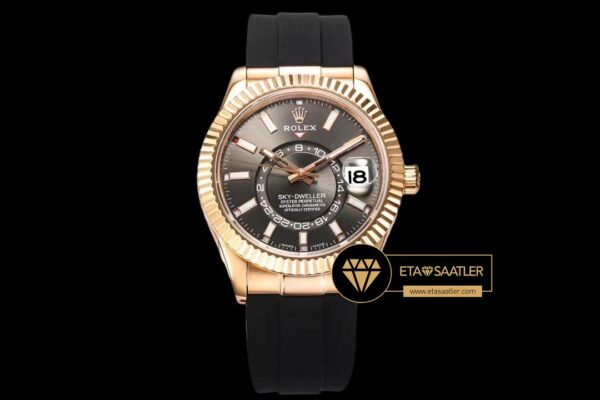 Rolex Sky-Dweller Siyah Kadran 42mm Rose Gold Kasa Super Clone ETA