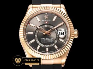 Rolex Sky-Dweller Siyah Kadran 42mm Rose Gold Kasa Super Clone ETA