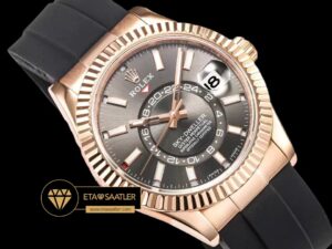 Rolex Sky-Dweller Siyah Kadran 42mm Rose Gold Kasa Super Clone ETA