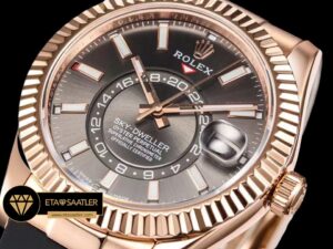 Rolex Sky-Dweller Siyah Kadran 42mm Rose Gold Kasa Super Clone ETA