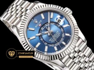 Rolex Sky-Dweller 42mm Mavi Kadran 904L Çelik Jubile Super Clone ETA