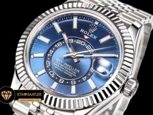 Rolex Sky-Dweller 42mm Mavi Kadran 904L Çelik Jubile Super Clone ETA