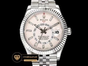 Rolex Sky-Dweller 42mm Kirli Beyaz Kadran 904L Çelik Jubile Super Clone ETA