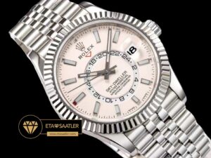 Rolex Sky-Dweller 42mm Kirli Beyaz Kadran 904L Çelik Jubile Super Clone ETA