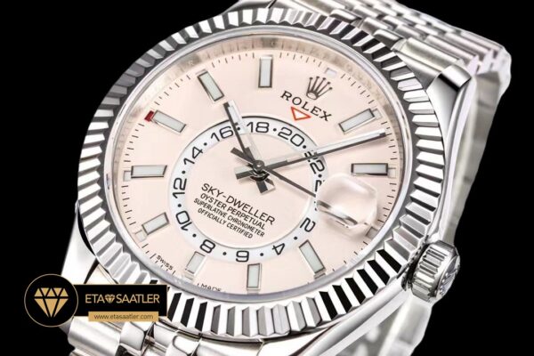 Rolskd020c rolex sky dweller 42mm kirli beyaz kadran 904l Çelik jubile super clone eta (6) 06