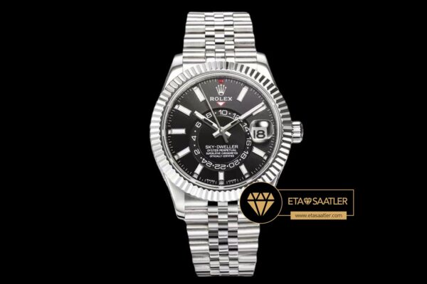 Rolex Sky-Dweller 42mm Siyah Kadran 904L Çelik Jubile Super Clone ETA