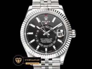 Rolex Sky-Dweller 42mm Siyah Kadran 904L Çelik Jubile Super Clone ETA