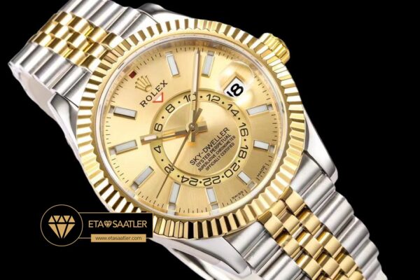 Rolskd022b rolex sky dweller 42mm gold kadran Çift renkli jubile super clone eta (5) 05