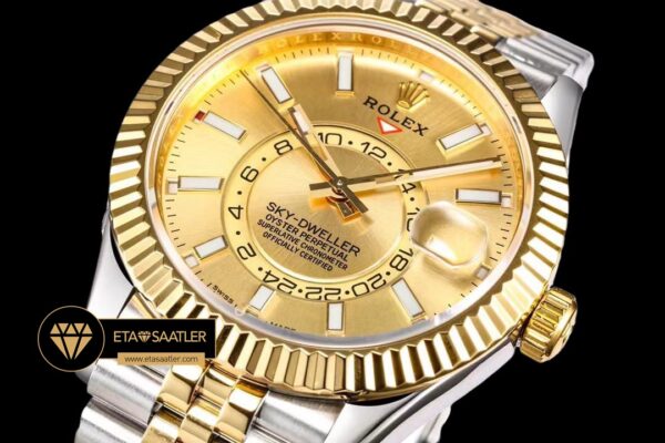 Rolskd022b rolex sky dweller 42mm gold kadran Çift renkli jubile super clone eta (7) 07