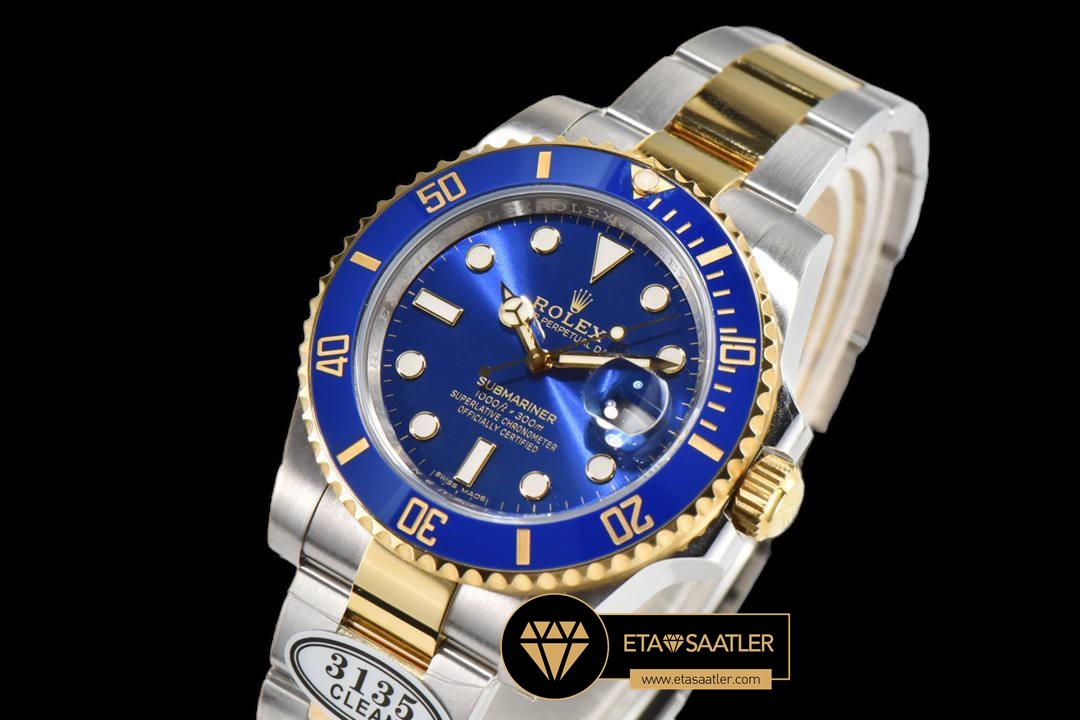 Rolex Submariner 116613LB Mavi CLEAN Factory 18K Altın 3135 Super Clone ETA