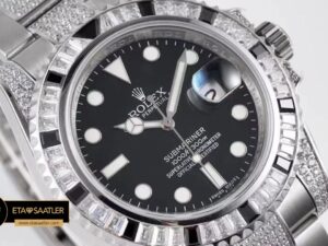 Rolex Submariner Date 116610LN 904L White Diamond Siyah Kadran Super Clone ETA