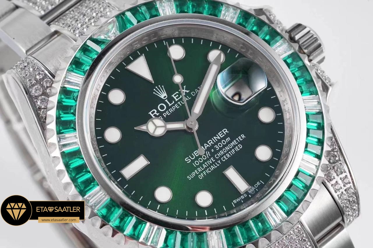 Rolex Submariner Date 116610LV 904L Green Diamond Yeşil Kadran Super Clone ETA