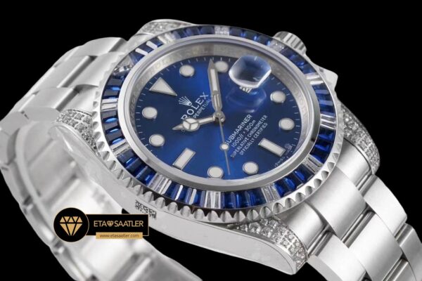 Submarinermavi116610 rolex submariner date 116610 904l blue diamond mavi kadran super clone eta (2) 01