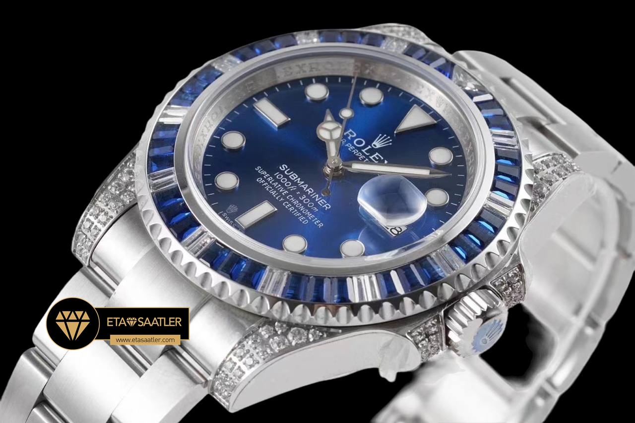 Rolex Submariner Date 116610 904L Blue Diamond Mavi Kadran Super Clone ETA