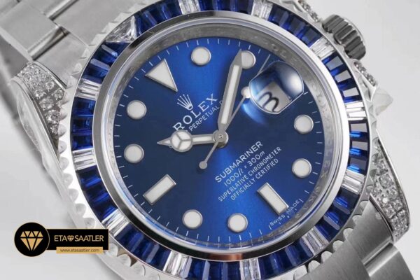 Submarinermavi116610 rolex submariner date 116610 904l blue diamond mavi kadran super clone eta (8) 07