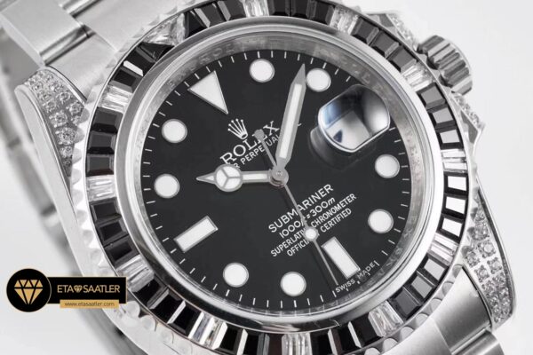 Submarinersiyah116610ln rolex submariner date 116610ln black diamond siyah kadran 904l super clone eta (8) 08