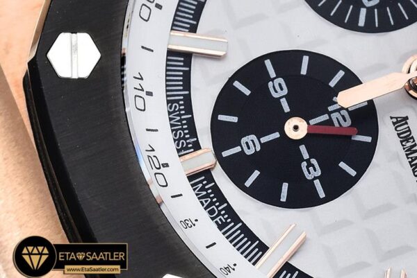 AP0375A – AP Royal Oak Chrono RGRU White JHF A3126 Secs@9 modelleri