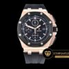 Audemars Piguet Royal Oak Offshore Chronograph Novelty Pembe Altın Kasa Siyah Bezel Siyah Kadran ETA