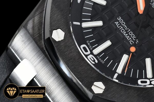 AP0523B -Royal Oak Diver 15707 CERRU Black XF V2 Swiss 2836 Mod modelleri