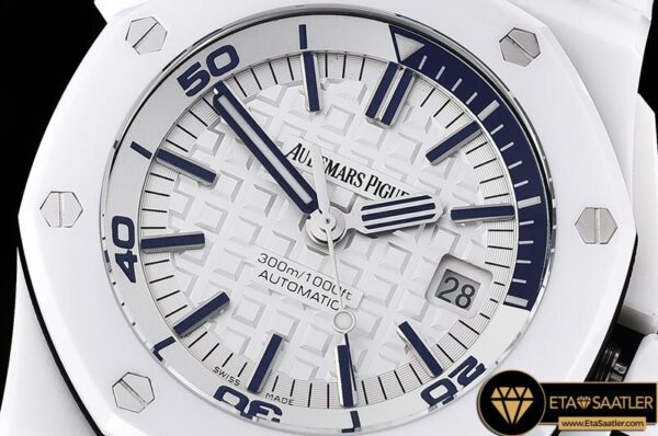 AP0546 – Royal Oak Diver 15707CE CERRU White JF V2 MY9015 Mod modelleri