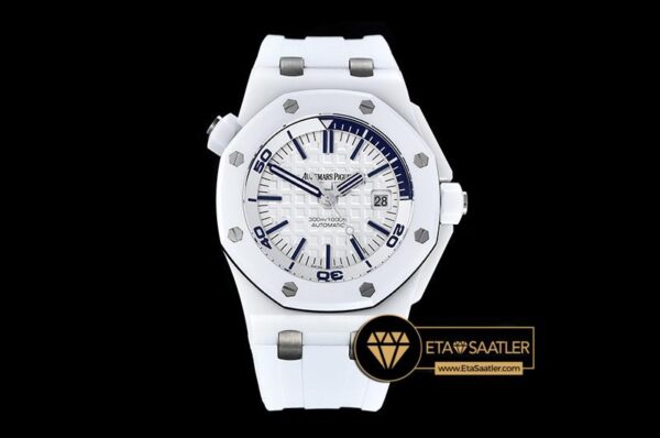 AP0546 – Royal Oak Diver 15707CE CERRU White JF V2 MY9015 Mod modelleri