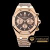 Audemars Piguet Royal Oak Chronograph 26320ST Pembe Altın Kasa Kahverengi Kadran ETA