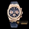 Audemars Piguet Royal Oak Chronograph 26320ST Pembe Altın Kasa Mavi Kadran Deri Kordon ETA