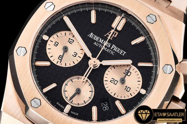 AP0552 – Royal Oak Chronograph 26320ST RGRG Black JHF A7750 modelleri
