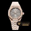 Audemars Piguet Royal Oak Fırçalı Pembe Altın Kasa Gri Kadran ETA