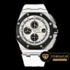 Audemars Piguet Royal Oak Offshore Chronograph Novelty Seramik Bezel Beyaz Kadran Beyaz Kordon ETA