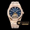 Audemars Piguet Royal Oak Flying Tourbillon Pembe Altın Kasa Mavi Kadran ETA