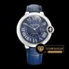 Cartier Balon Bleu 42mm Çelik Bezel Roma Rakamlı Mavi Kadran ETA