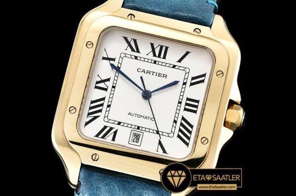 CAR0427D – Santos De Cartier 2018 Mens YGLE (Blue) Wht Miyota modelleri