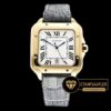 Cartier Santos De Cartier Men 2018 Sarı Altın Bezel Gri Kordon ETA